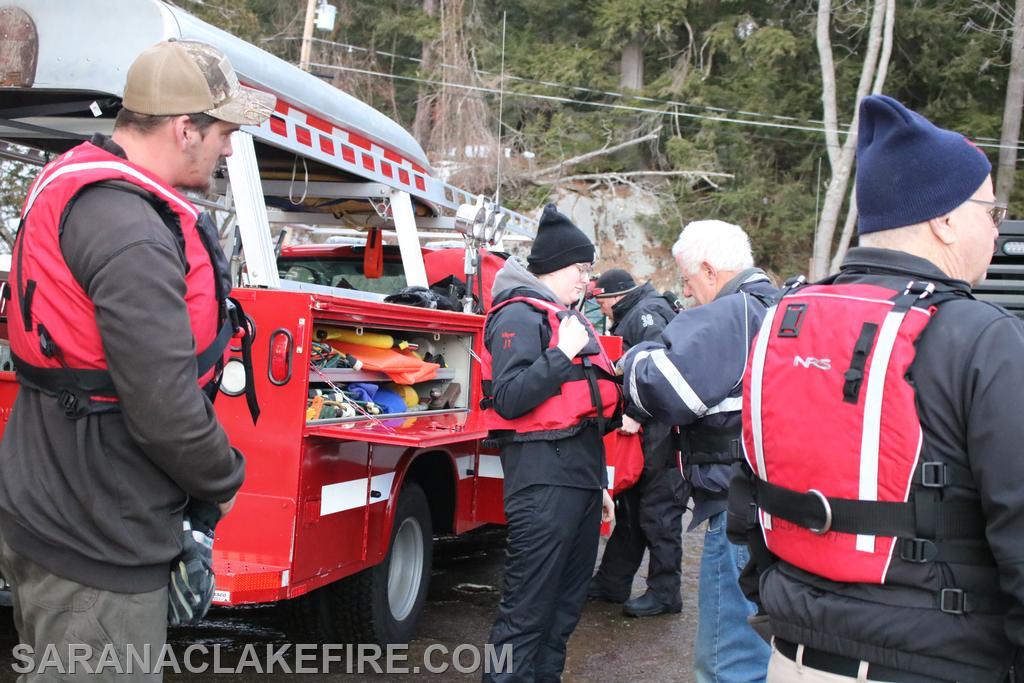 On Thursday March 13th SLVFD members conducted department level ice Rescue training at the Ampersand Boat Launch.