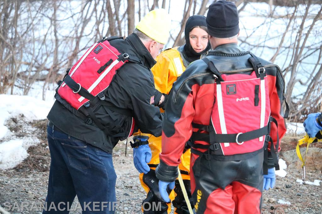 On Thursday March 13th SLVFD members conducted department level ice Rescue training at the Ampersand Boat Launch.