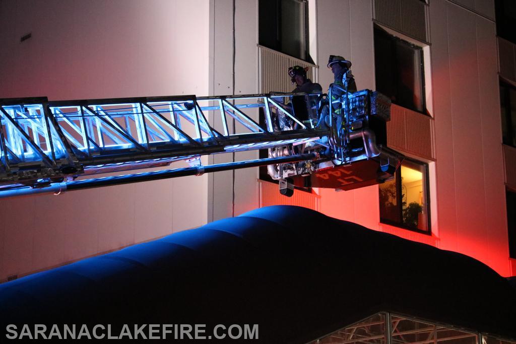 On March 27th, 2025 SLVFD members conducted ladder truck training at the 14 Kiwassa Road high rise.