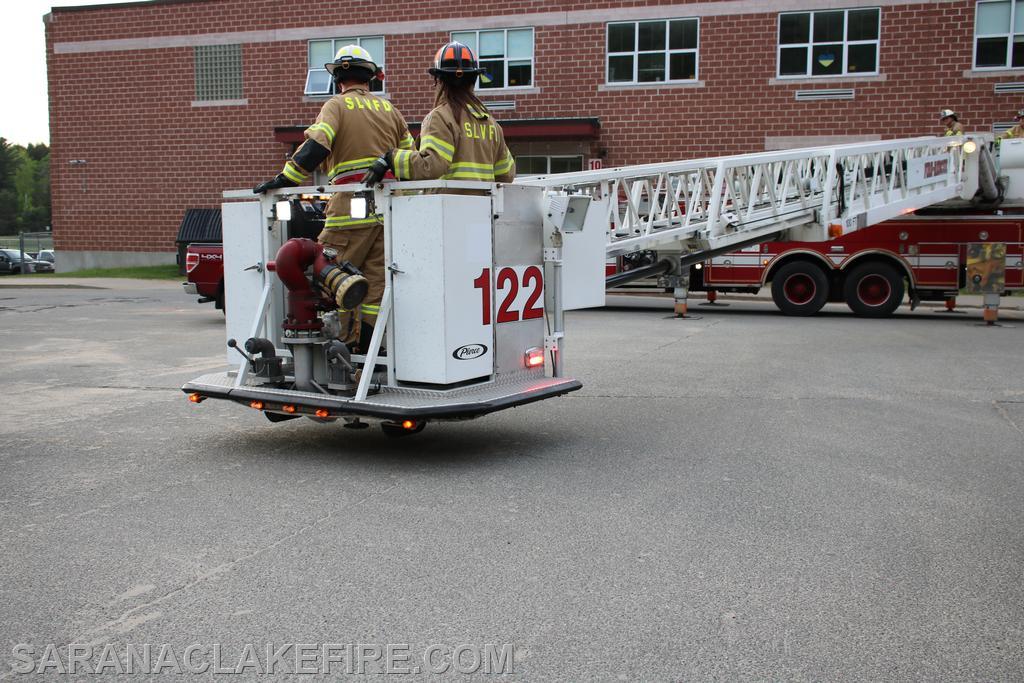 SLVFD members train on temporary LT-144 currently on lease while we await build of our new one.