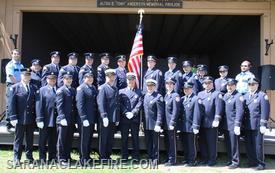 SLVFD members pose in full dress uniforms for a department photo.