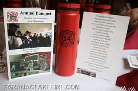each table setting included a program and gift SLVFD water bottle.